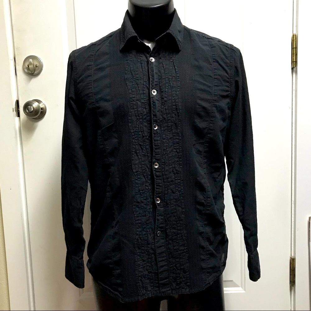 inc international concepts mens M blk button shirt